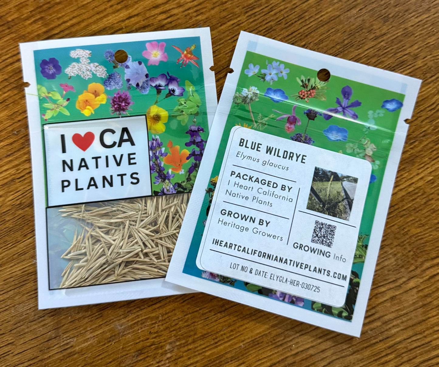 Elymus glaucus - Blue Wildrye seed packet