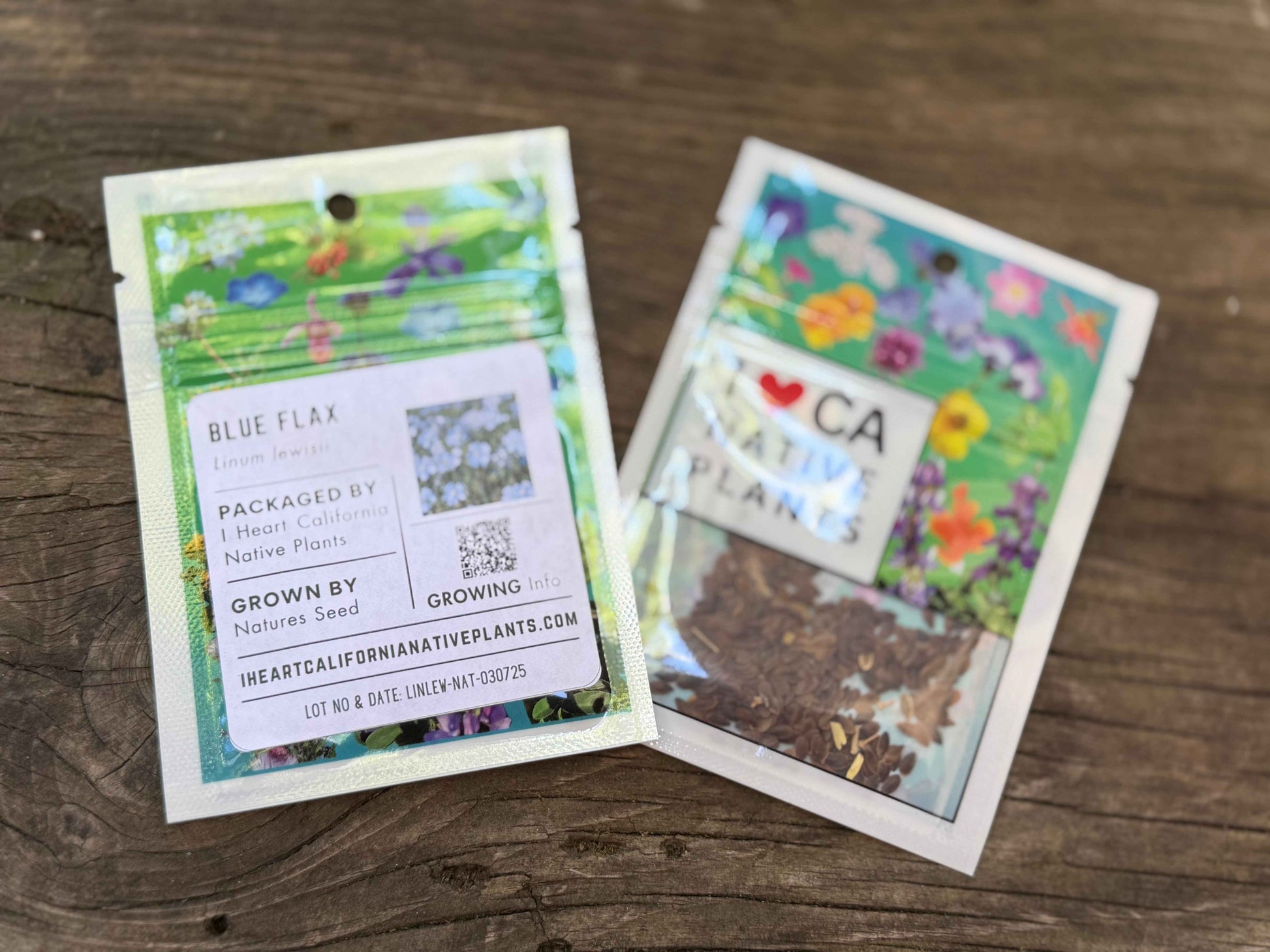 Linum lewisii - Blue Flax seed packets